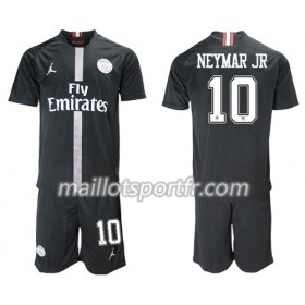 Maillot de Foot Paris Saint Germain Neymar Jr 10 Jordan Noir Enfant Troisieme 2018/19